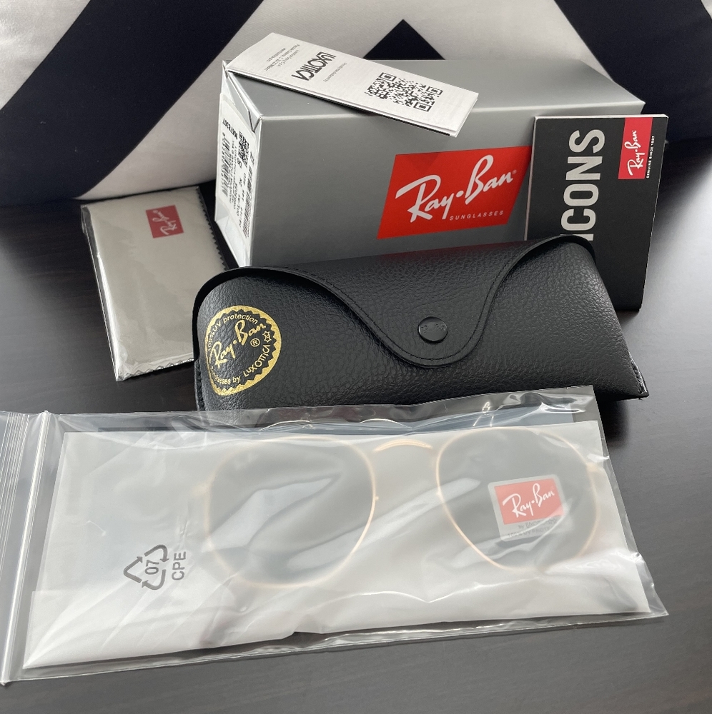 Ray-Ban Hexagonal Green Lenses RB3548N Gold Frame Unisex New - Picture 11 of 16